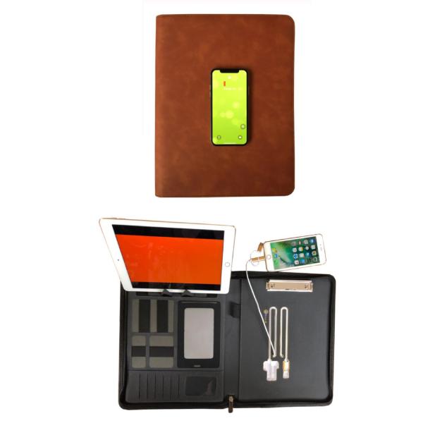 Влагостойкое роскошное кожаное портфолио с многоразовым калькулятора многофункциональное