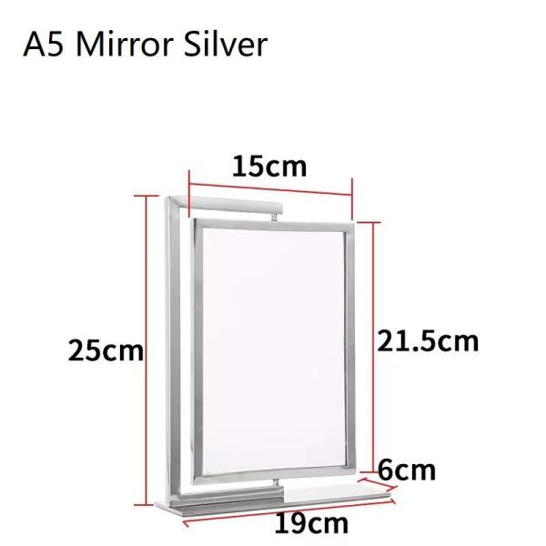 25CM A5 Metal Retail Display Racks 0.8KG Vertical Sign Holder Tabletop Signage