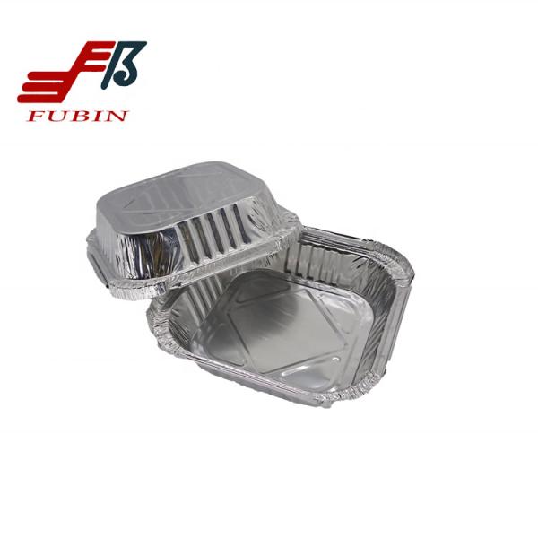 Heavy-duty aluminum foil food container with plastic cover aluminium food packing box