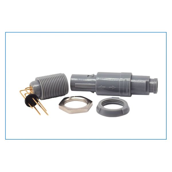 PCB Board Mount 1P 90-Degree Long-Bend Pin Socket Plastic Plug&Play Self-Locking Connector Male/Female Gray Made China Alcohol