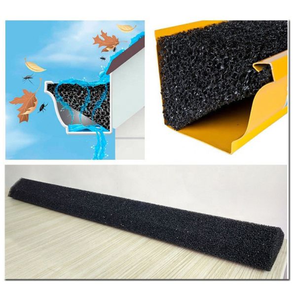4ft Gutter Filter Foam 1200mm Custom Sponge Gutter Guards For Leaf & Debris Filtration