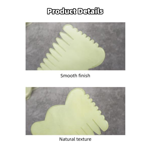 Customized Logo Availabled M Shape Jade Gua Sha Stone Head Massager for Hair Health Care and Scalp Massage in Salon Beauty