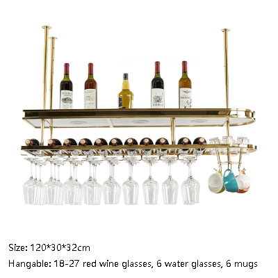 Acrylic Bar Gold Wine Holder Glasses Racks Storage Stainless Steel frame