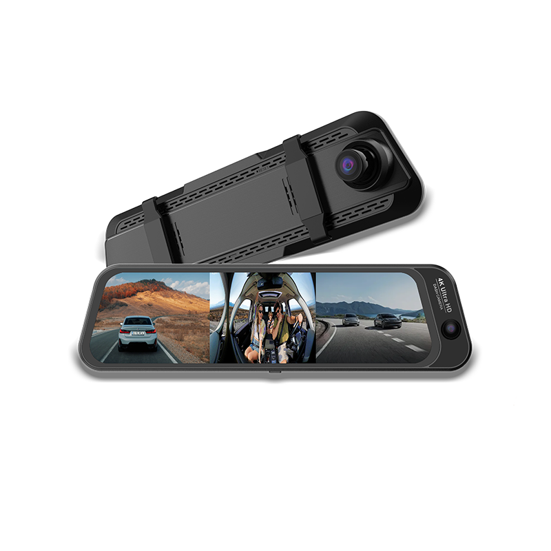 4K Mirror Dash Cam 170° Fisheye Lens WiFi GPS Parking Monitor 3 Channel Dash Cam 4k