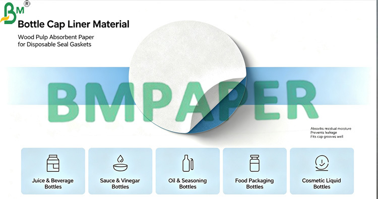 0.4mm - 2mm Absorbent Base Paper for Bottle Cap Seal Liners PE On One Side