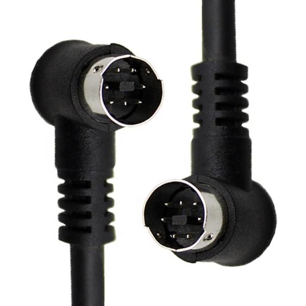 1M 2M 3M Shield 90 grados ángulo recto S Video de hombre a hombre 7 pines Mini Din cable de extensión