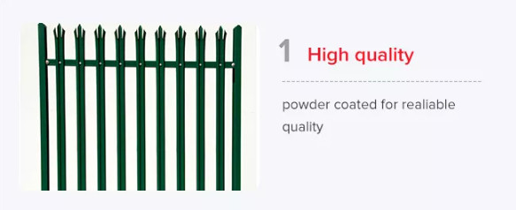 Powder Coated Ornamental Steel Palisade Fencing European Style For Garden