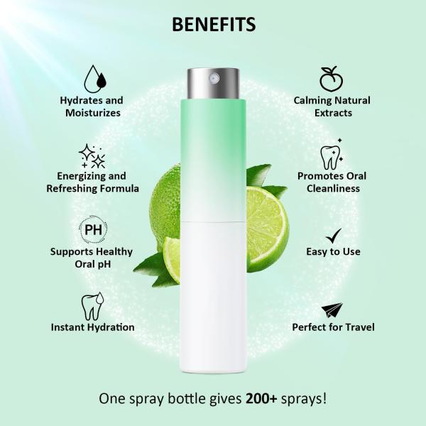Natural Plant Extracts Mouth Spray Breath Freshener Spray 3 Pack Alcohol Free