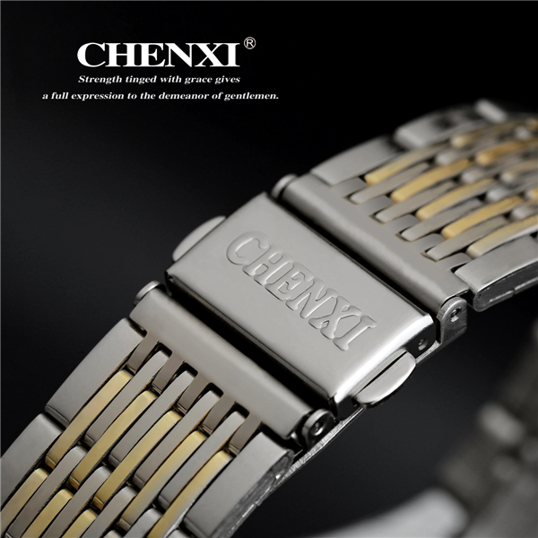 T030A9 CHENXI Brand Wristwatch Unisex Wholesale Gold Stainless Steel Case Quartz Watches