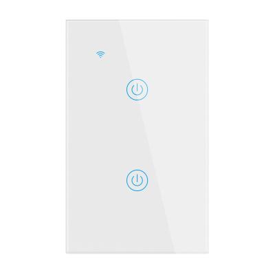 Convenient Control Smart Wifi Switch 110V - 250V AC 2 Gang Smart Switch No Neutral
