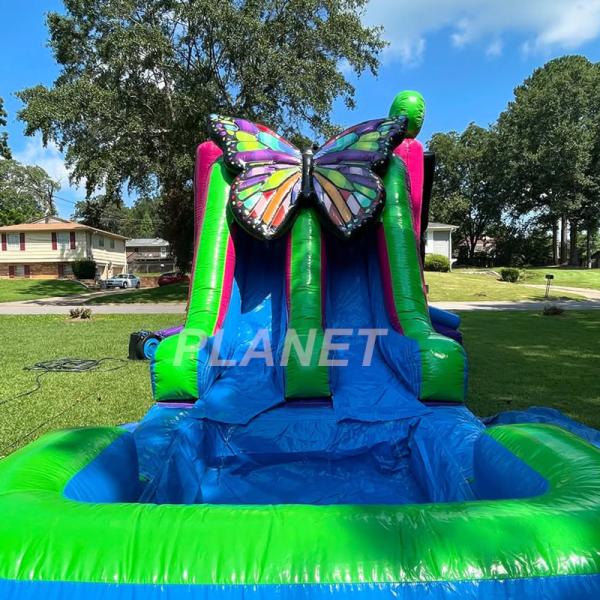 Commercial PVC Dual Slide Butterfly Inflatable Bounce House Combo