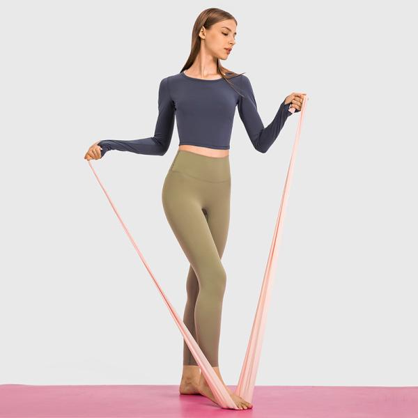 Slim Fit Activewear T Shirts Yoga Long Sleeve Crop Top With Thumb Hole