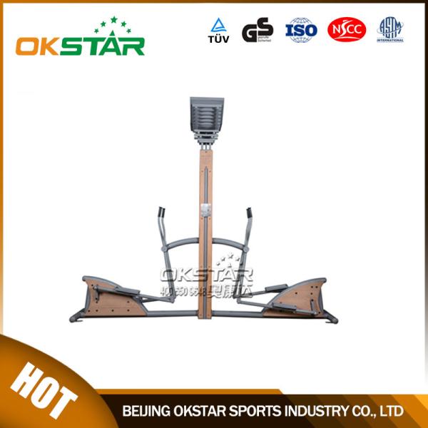wooden street lamp outdoor fitness equipment elliptical trainer crossfit trainer