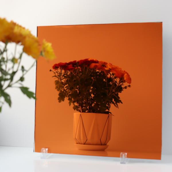 Custom Size Mirror Panels Red Back Paint Coloured Mirror Glass For Bathroom