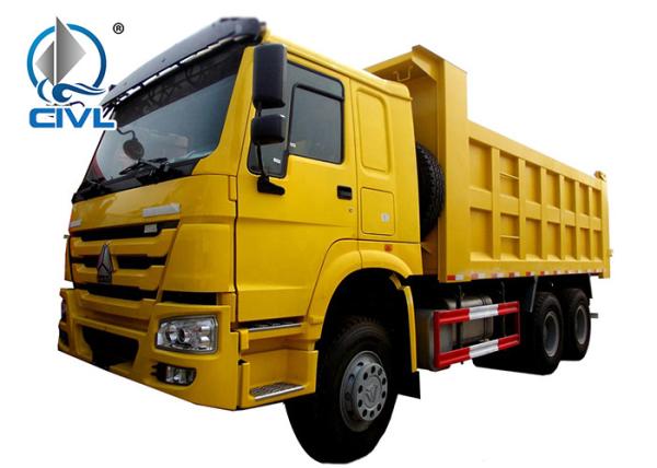 Euro II 20M3 Heavy Duty Dump Truck 6x4 10 Tire Sinotruk Howo7 Yellow Color
