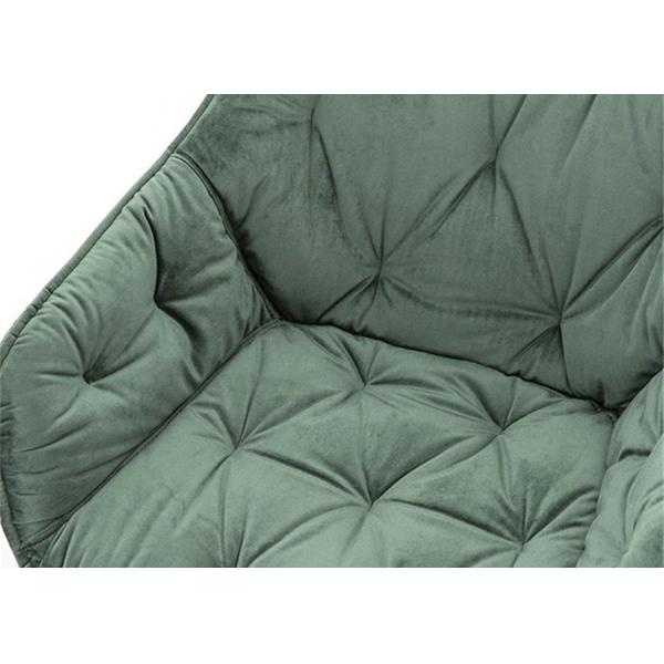 Modern Style 86cm Velvet Fabric Dining Chair Black Coated Metal Leg