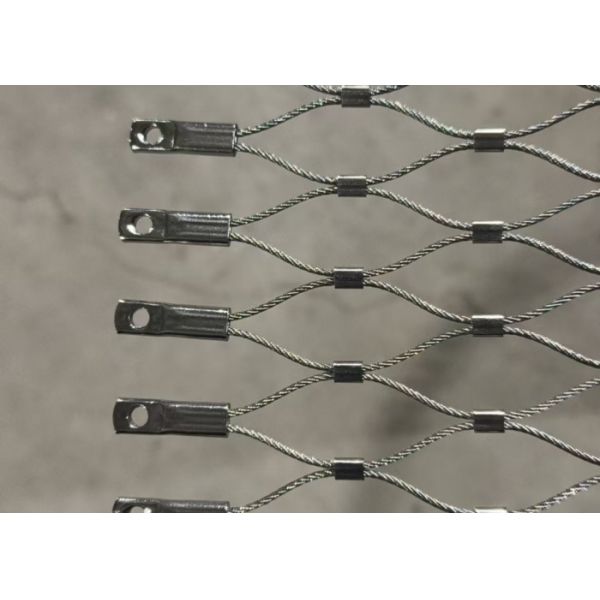 Custom Flexible Mesh SS304  Wire Rope Mesh For Security Protection Fence