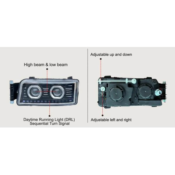LED Headlight for Sinotruk SITRAK Dump Truck C7H G7H G5 Howo TX Modified Spotlight Ultra-Bright 811W25101-6017 811W25101-6018