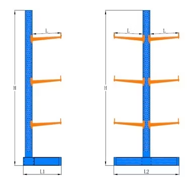 Customized Heavy Metal Cantilever Rack Fashion Supermarket and Wood Storage