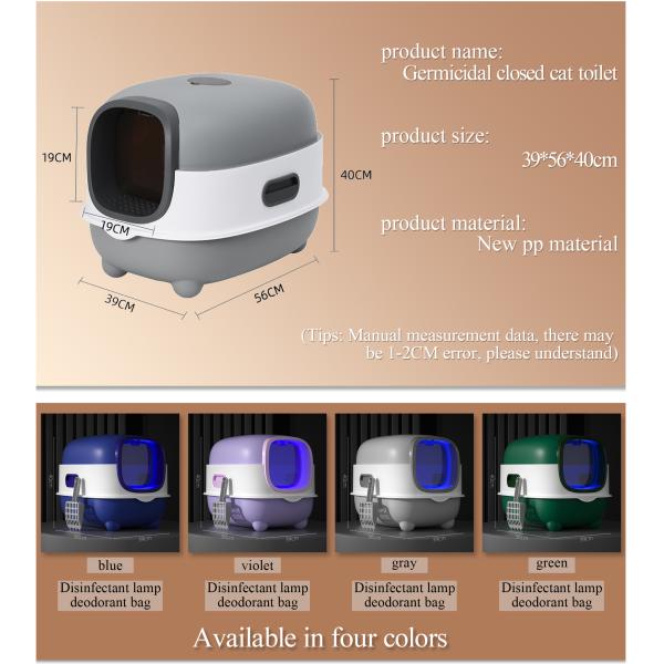 ODM Designs Enclosed Cat Box with Sided Pan and Top Sifting Lid Easy Clean