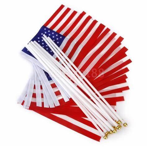 Mini Hand Waving Flag On Plastic Stick Sports Club School Festival National Flag Polyester