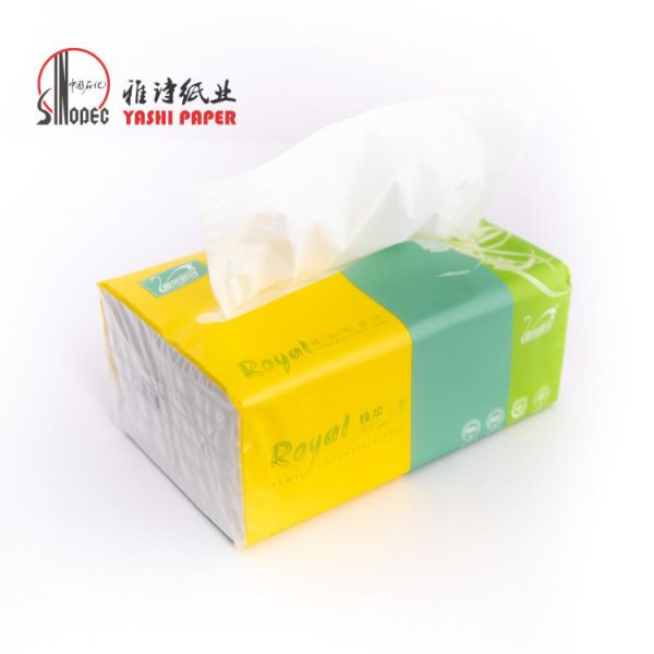 Excellent quality plastic soft pack white color 2 ply bamboo facial tissue paper