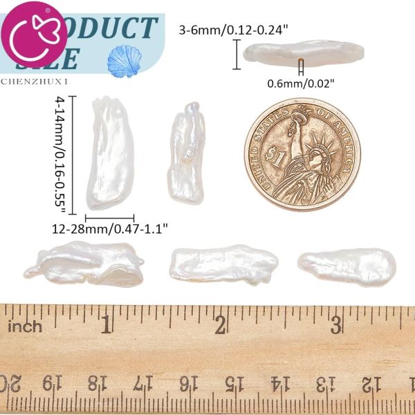 Wholesale White Biwa Freshwater Pearl Jewelry with Natural Baroque Design Loose White Pearls