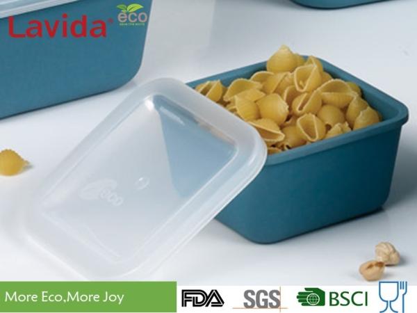 Square Shape Healthy Eco Bamboo Storage Box 3 Pieces Set Solid Navy Blue Color