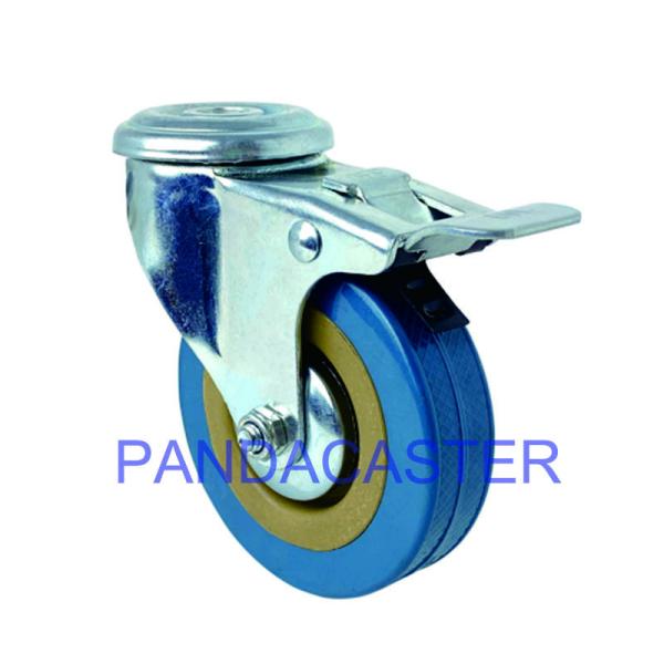 3 Inch PVC Wheels Bolt Hole Caster , Trolley Swivel Type 75mm Wheel Diameter