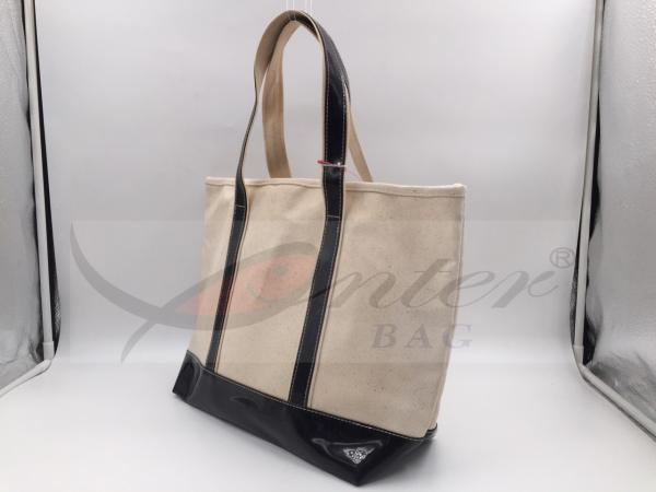 Beige Canvas Washable Tote Bag , Personalized Canvas Tote Bags 32*29.5*13.5 Cm