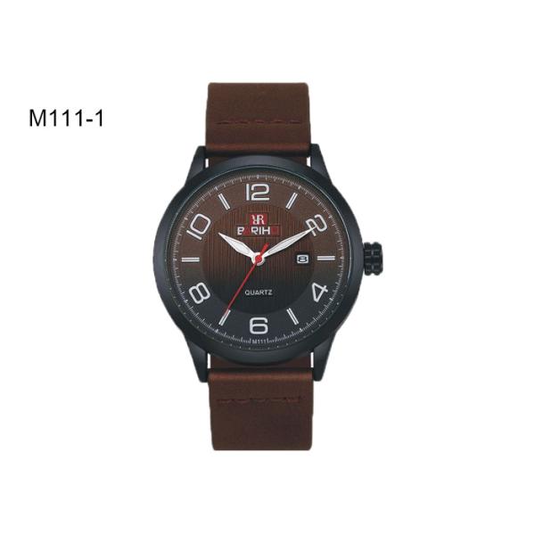BARIHO Men's Quartz Watch Fashion PU Leather Band Men Wrist Waterproof Watch M111