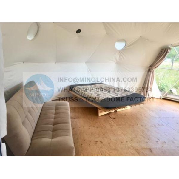 Heat Proof Aluminium Glamping Dome Tent 310 Square Feet With Wood Stove