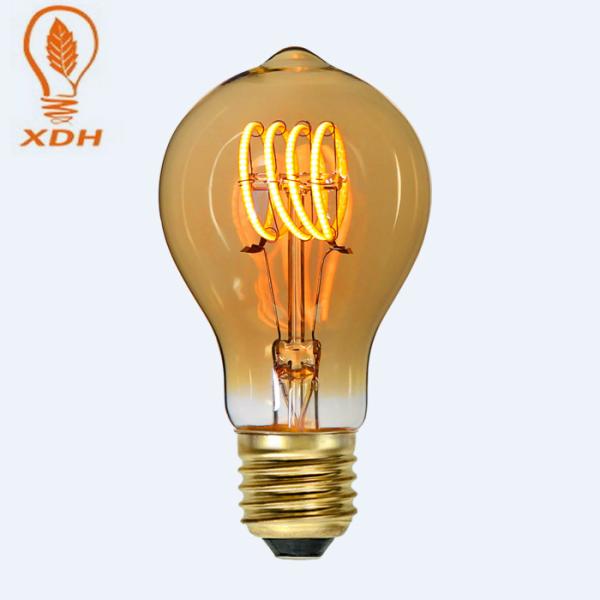 Vintage Edison Light Bulbs Nipple 2W 4W do bulbo E26 E27 B22 do filamento do diodo emissor de luz de Amber Spiral