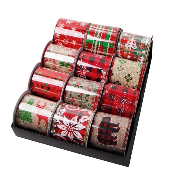 Fios Sustentáveis Borda Borla de fita de 63 mm Árvore de Natal Borda de Linho Personalizavel