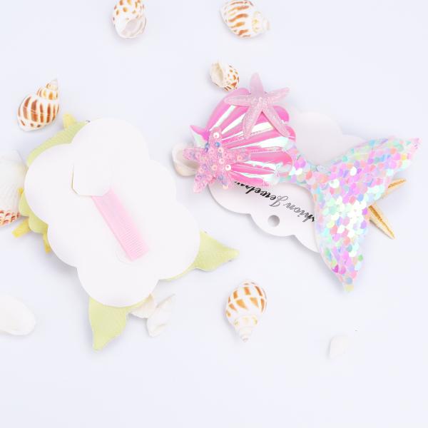 Cartoon mermaid tail Hairpin girl fresh hairpin Edge clip kids sequin bangs hairpin clip