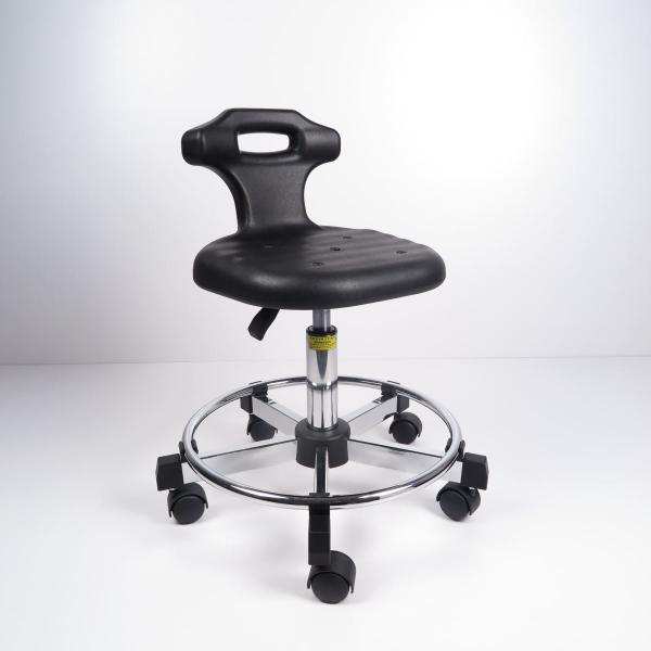 Staticfree PU Foam ESD Cleanroom Chairs Small Backrest 5 Star With Footring