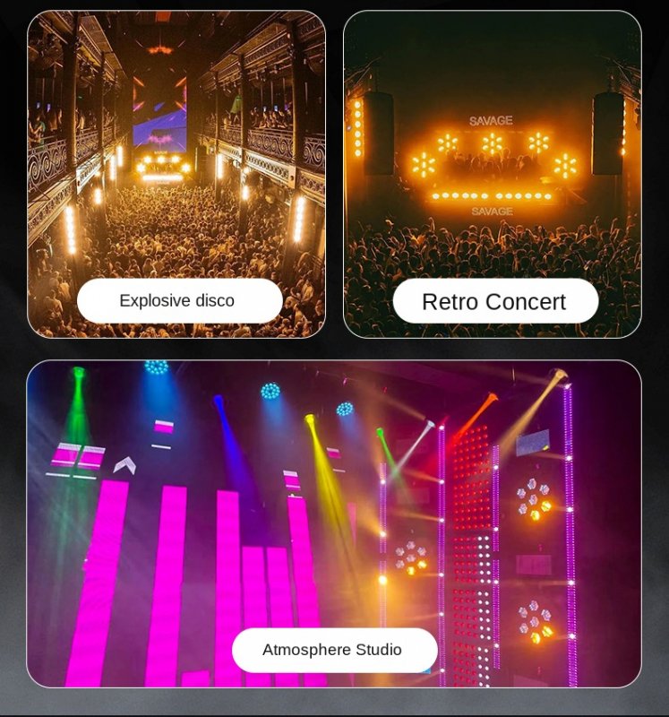6-Pixel Flash Effect 100W Warm White Induction Lamps Stage Lights Background Atmosphere Spotlights Aluminum Lamp Body Daylight