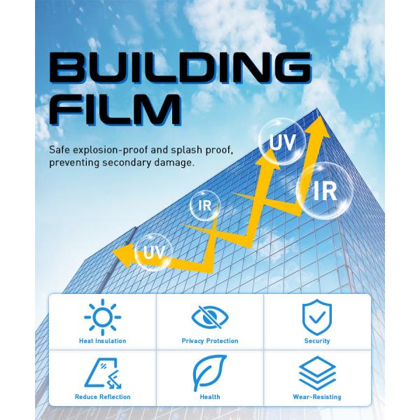 Жилое украшение окна серебряный синий оттенок стеклянная пленка конфиденциальности