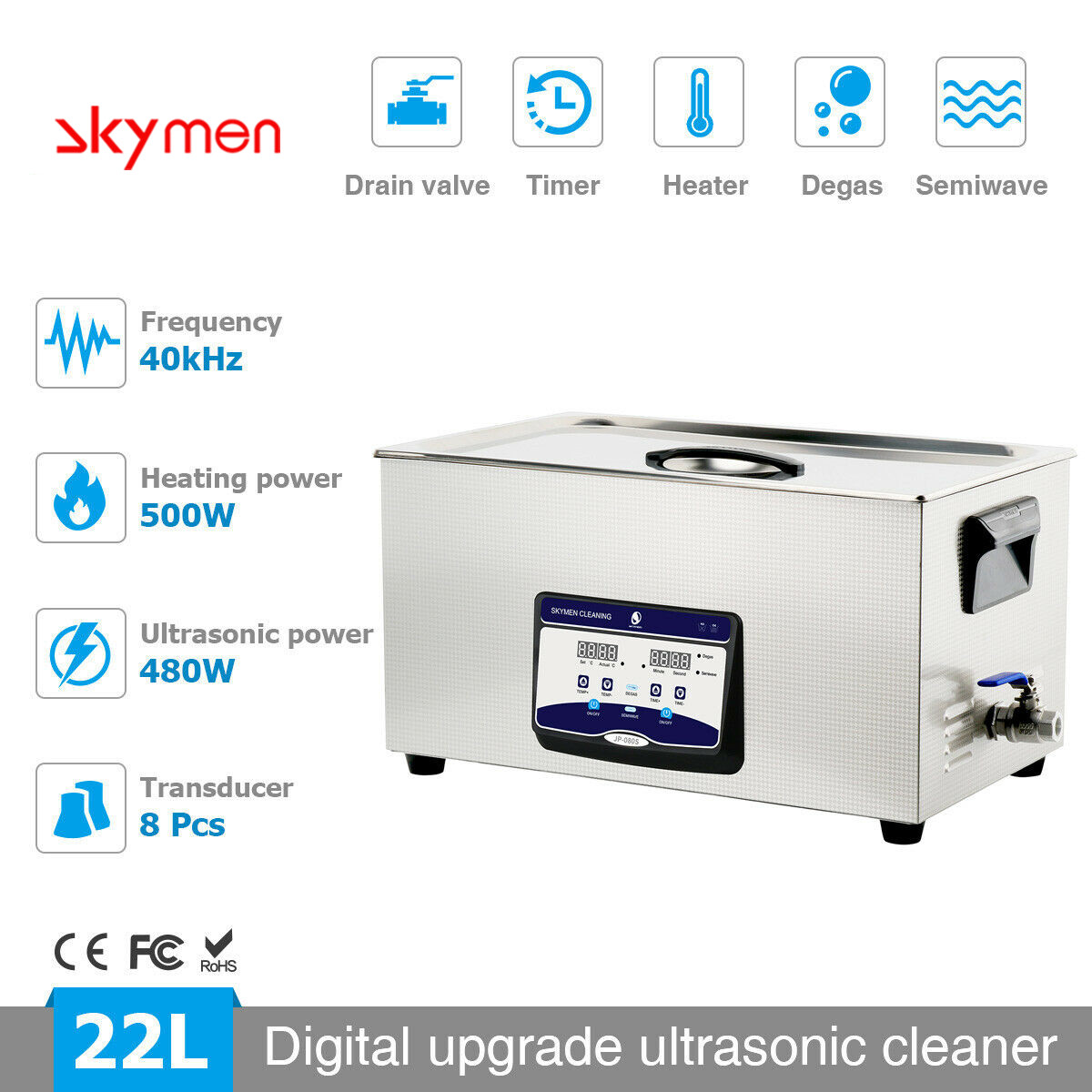 уборщик Benchtop раковины 0.8mm ультразвуковой 5,81 галлона для электрических деталей