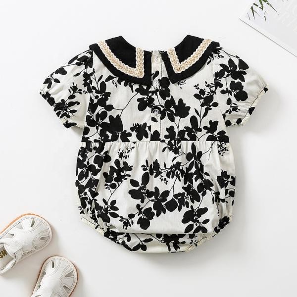 Wholesale Baby Boy Romper Sets Summer Plain Organic Baby Girl Jumpsuit Bodysuit with head hoop