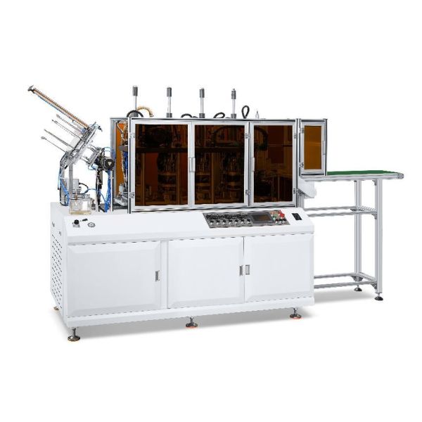 ZX-800 Full Servo Motor System PLC Controlled Bearing & Gearbox Automatic Square Paper Bowl Forming Machine with Pump & Engine