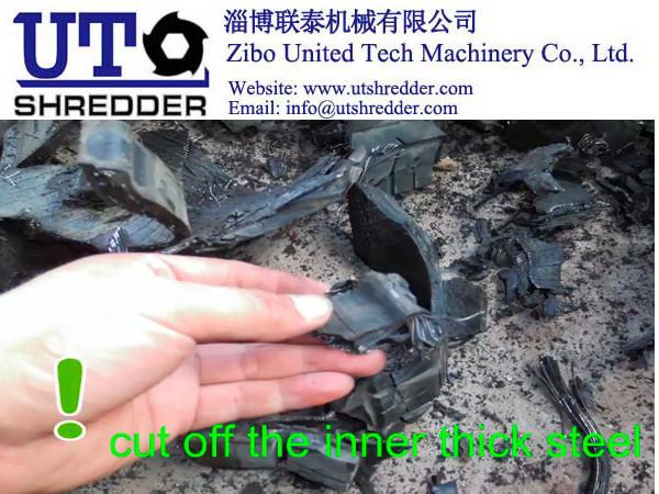 high quality rubber tire crusher / tire shredder / tire breaker / double shaft shredder/ low noise, high efficiency