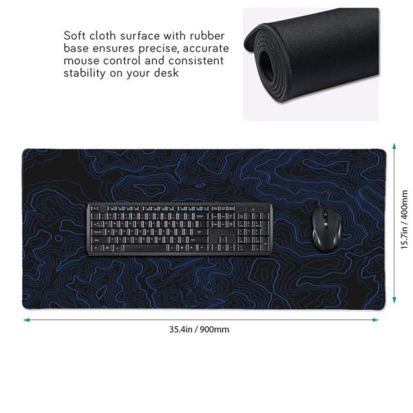 Smooth Surface Custom Blue Line Design Mouse Pad for Computer Accessories Sublimation