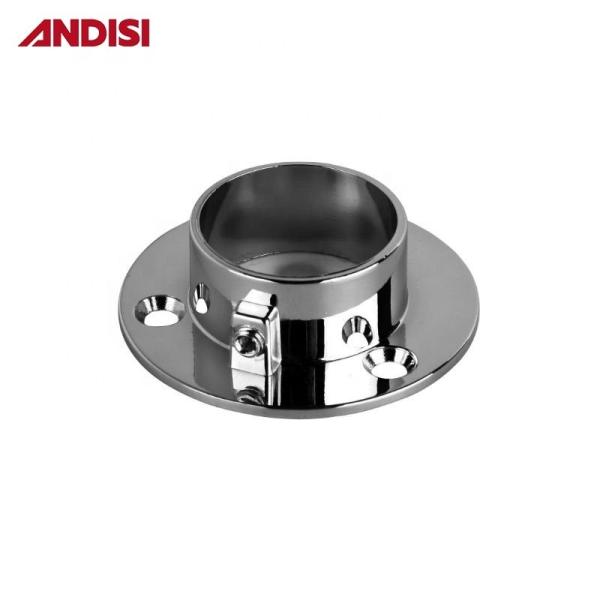 Round Rail Tube Support Steel Holder Brackets Flanges for Modern Wardrobe Accessories