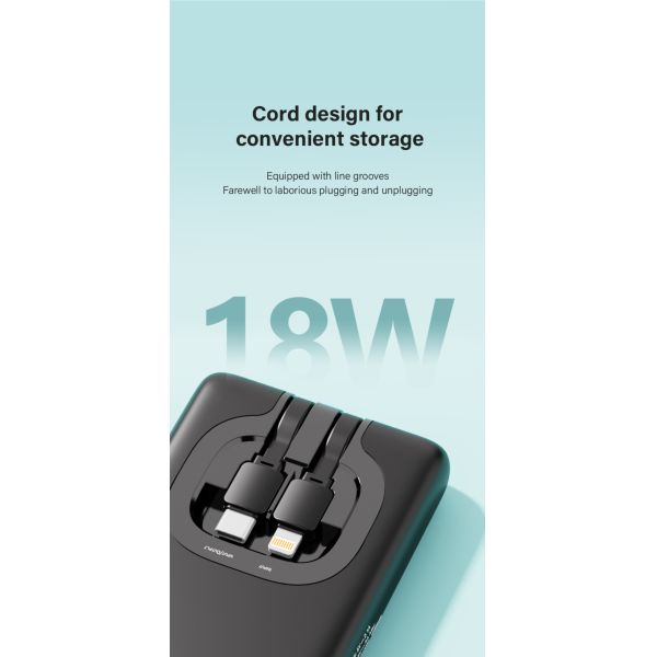 Portable Power Bank With High Capacity 18W Fast Charging and LED Display Multi-Device Compatible LI-Polymer