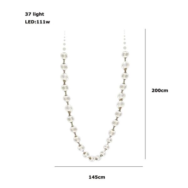 Pearl Drop Series Dimmable LED Hanging Lamps Staircase Very Long Luminaire (WH-NC-133)