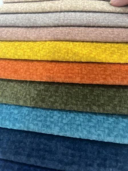 Soft Home Polyester Knitted Fabric Custom Embossed Fabric For Sofa