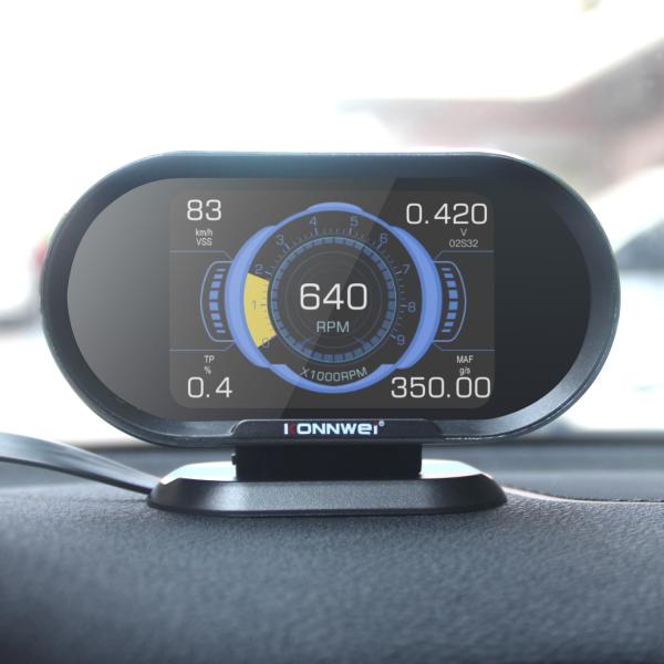 FCC ROHS Konnwei KW206 OBD2 HUD Heads Up Display with 3.5inch TFT