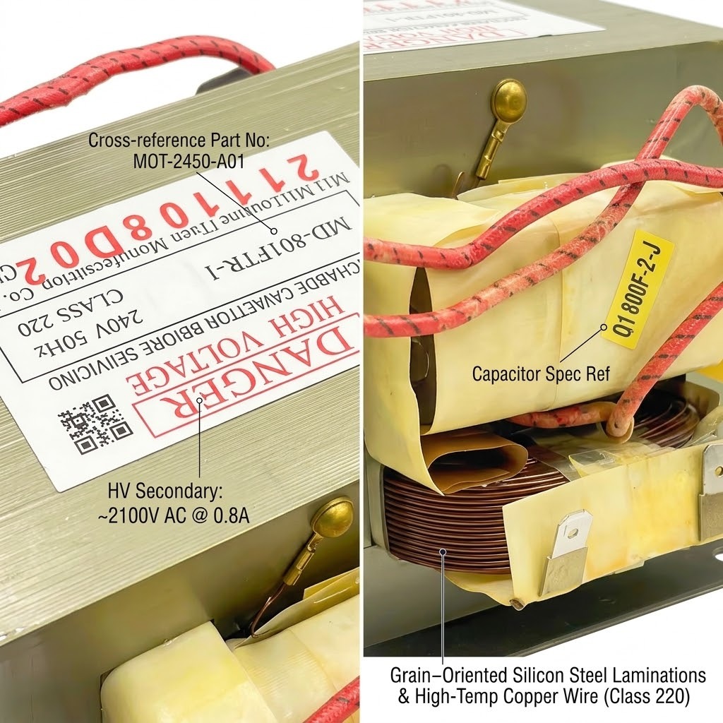 700W 800W Single Phase High Voltage EI Transformer for Microwave and Light Wave Oven