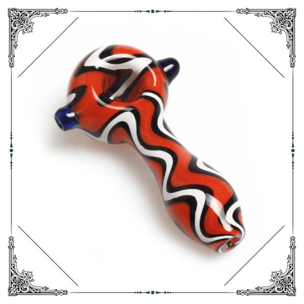 Heady Glass Spoon Pipe Camouflage Color Tobacco Handpipes For Sale